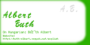 albert buth business card